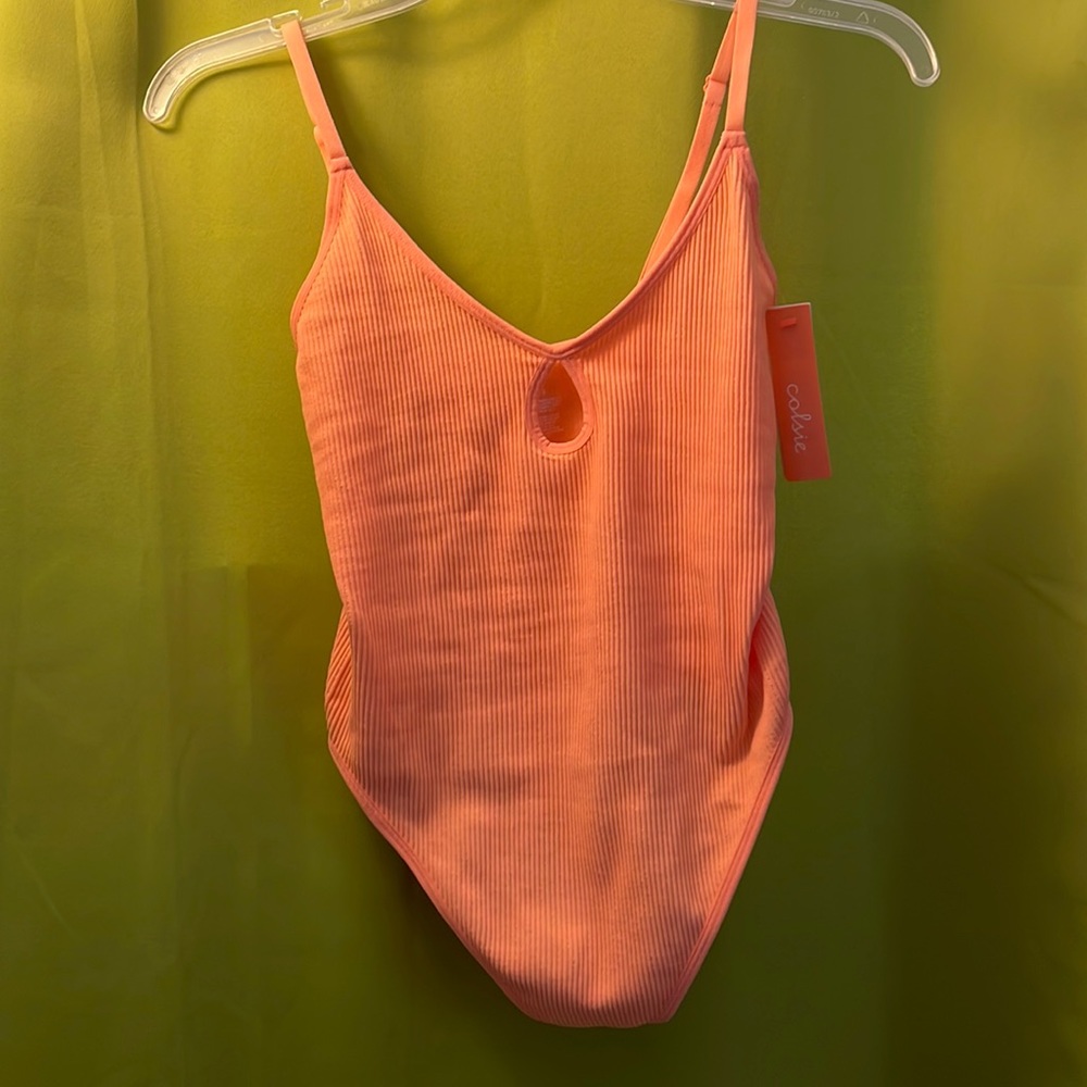 Colsie Pink Bodysuit with Keyhole in front Small Never Worn